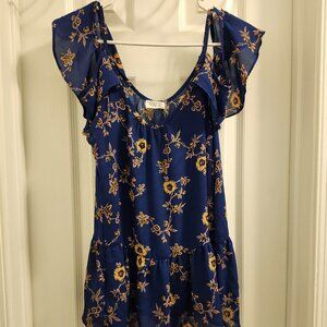 Sienna Sky Sunflower Floral Cold Shoulder Blouse